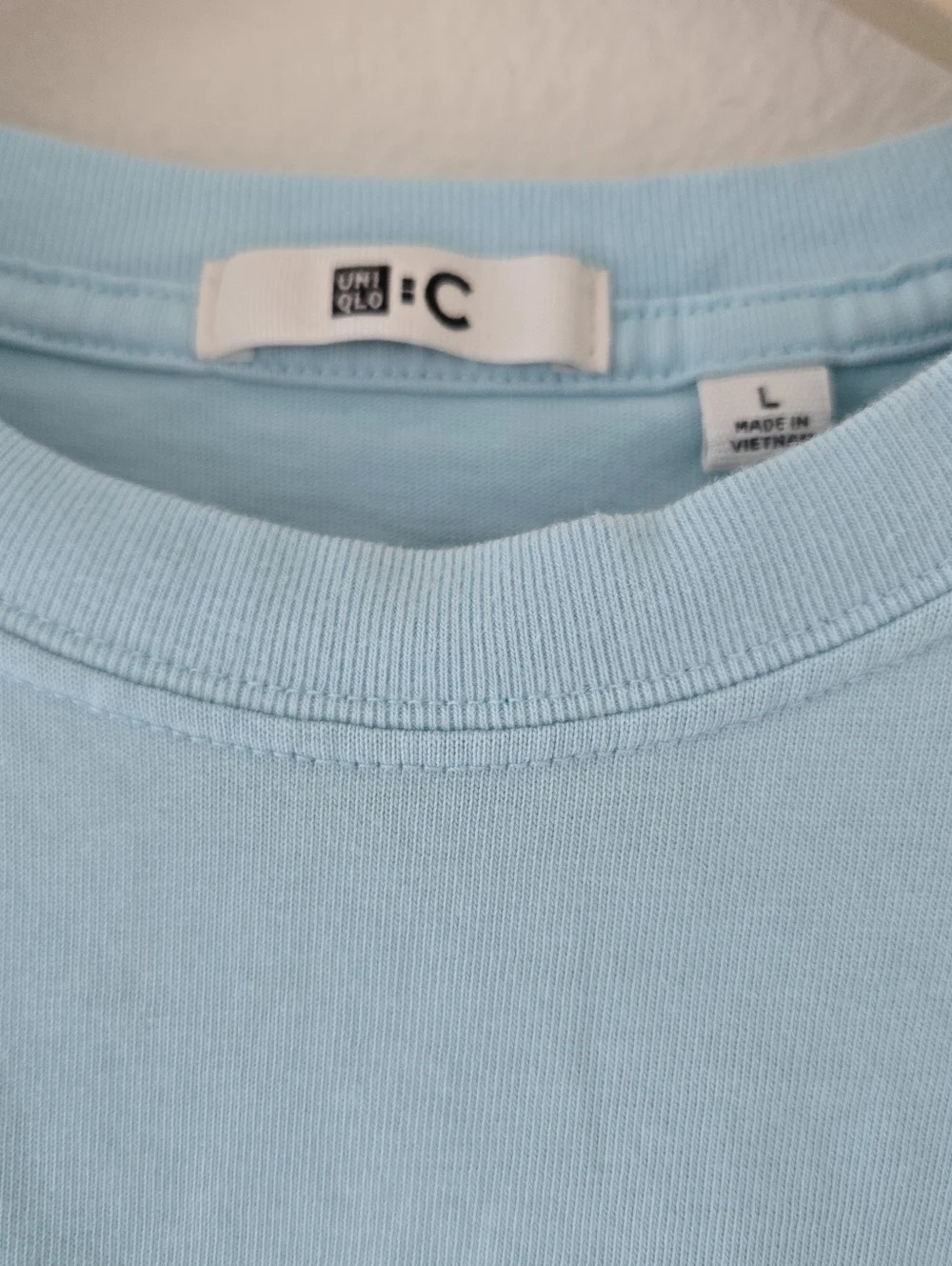 Uniqlo AIRism Cotton Cropped Boxy Oversized T-Shirt Womens Size Large Blue - Picture 9 of 12